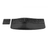 HP 960 Ergonomic Wireless Keyboard, Full-size (100%), Wireless, RF Wireless + Bluetooth, Membrane, Black