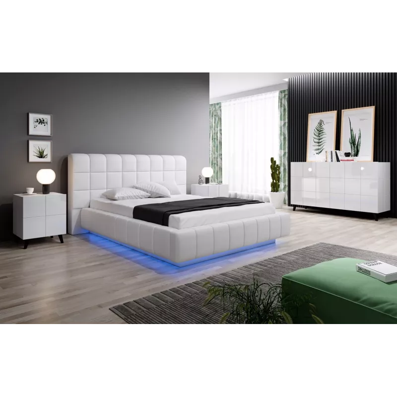 Cama bedside table REJA white gloss/white gloss