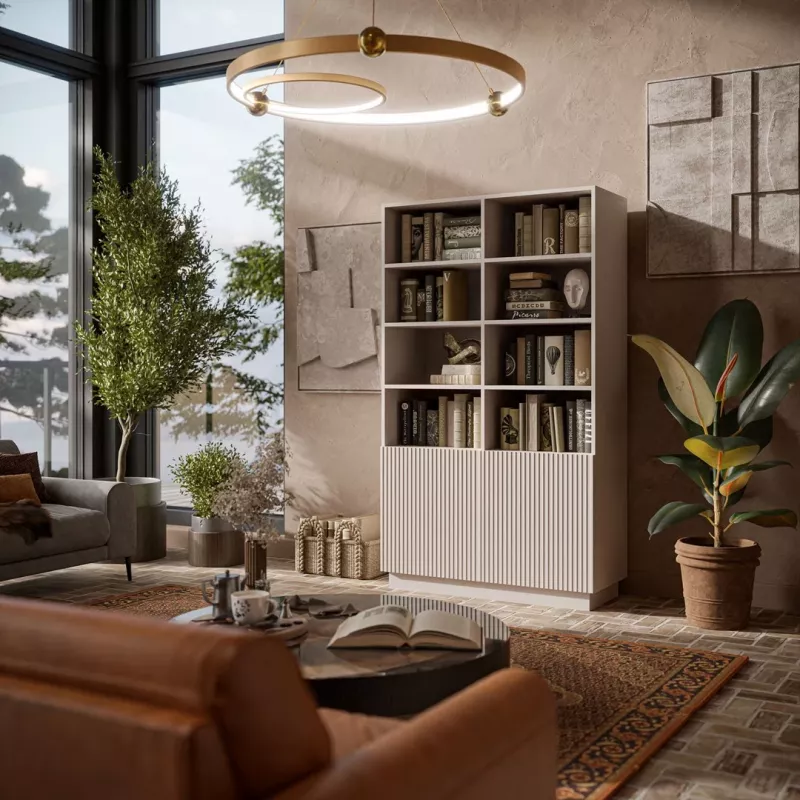 Cama Meble LIVERTI Bookcase 100×420×1705 mm Cashmere