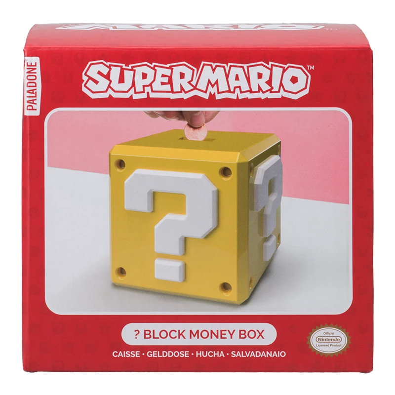 Money box Paladone Super Mario Question Block design coin bank
