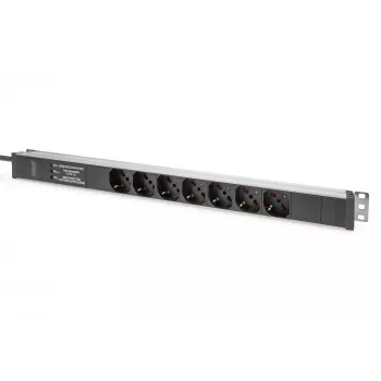 Digitus 19-inch Power Strip with Surge Protection & Mains Filter, 7x Italian Outlets, 2m (DN-95412-IT)