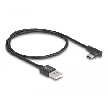 DeLOCK USB 2.0 Cable Type-A male to USB Type-C male angled 0.5 m black