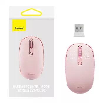 Wireless mouse Baseus F01B Tri-mode 2.4G BT5.0 1600 DPI (pink)