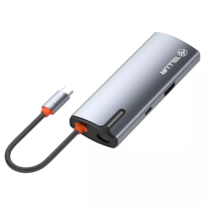 USB-C hub Tellur TLL321061 with PD 3.0 100W, HDMI output and 3× USB 3.0 ports