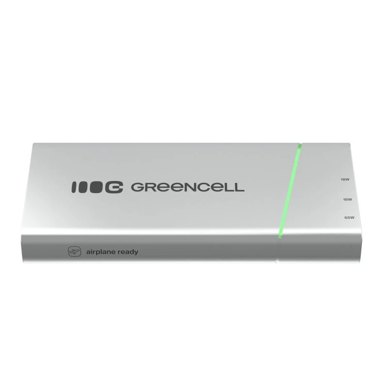 Portable battery Green Cell BPLGC20P 20800 mAh Lithium‑Ion, USB‑C PD 65W, 2x USB‑C + 1x USB‑A, aluminium housing