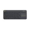 Logitech Wireless Touch Keyboard K400 Plus - Tastatur - mit Touchpad - kabellos - 2.4 GHz - Belgien - Schwarz