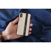 Smartphone case man and wood for iPhone X/XS — black leather