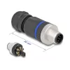 DeLOCK M12 Connector A-coded 8 pin male screw connection