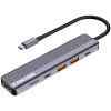 USB Type-C hub CANYON DS-17 — HDMI, USB 3.2 Gen 1 A, USB-C, MicroSD, 10000 Mbit/s, grey