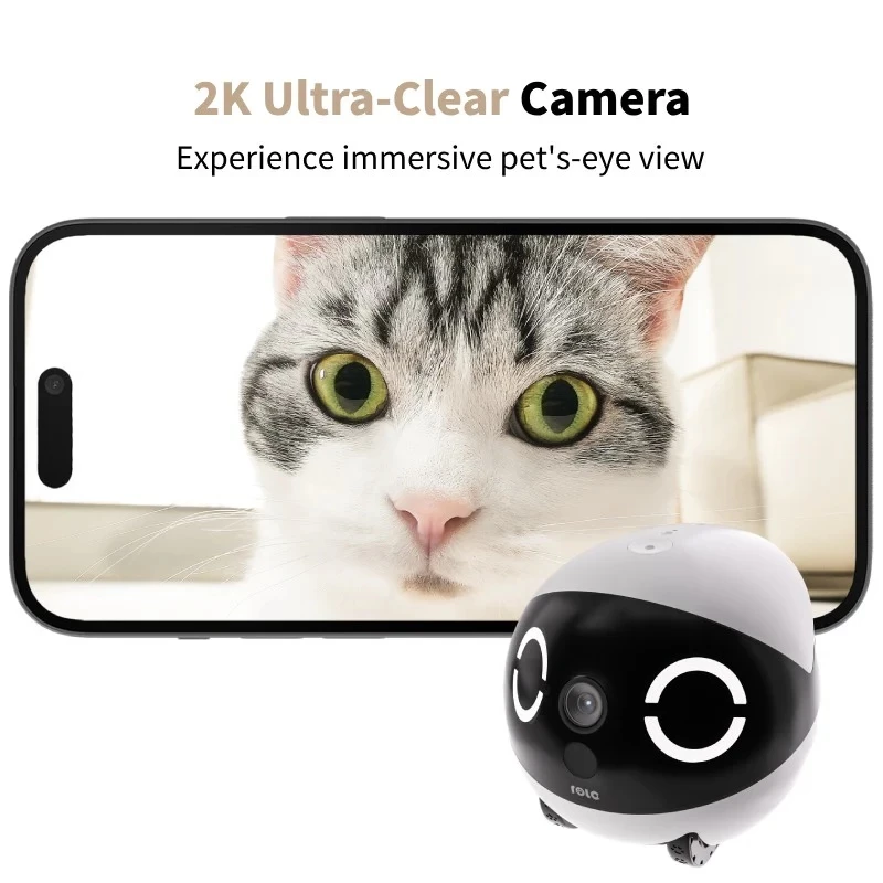 Robot Pet Monitor Enabot Rola Mini — Wi‑Fi, 5000 mAh battery, 3 MP, 137° FOV, White/Black