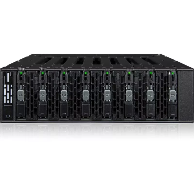 ICY DOCK - MB873MP-B V2 - ToughArmor - 8 Bay M.2 NVMe SSD PCIe 4.0 Mobile Rack Enclosure for External 5.25 Drive Bay (8 x OCuLink SFF-8612)