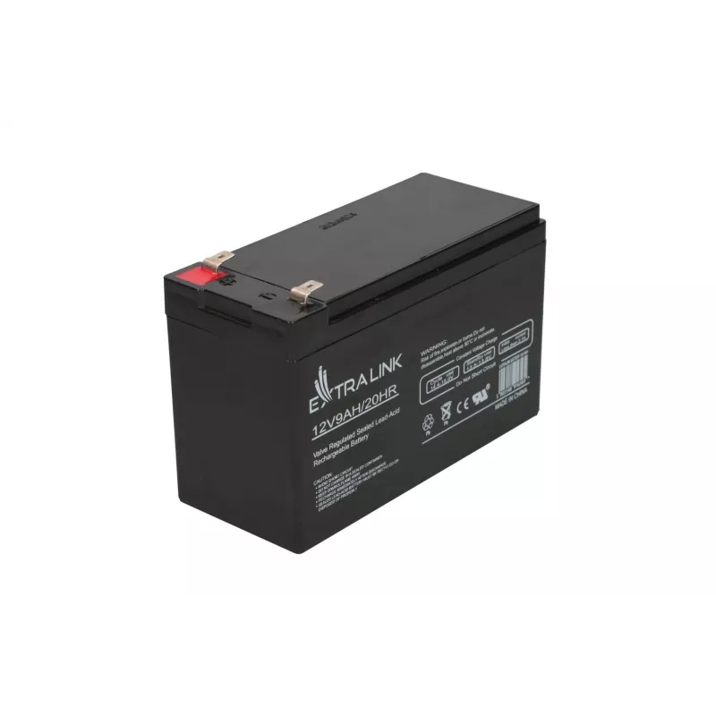 Sealed Lead Acid (VRLA) Battery 12V 9Ah Extralink – AGM, 1 pc, Black