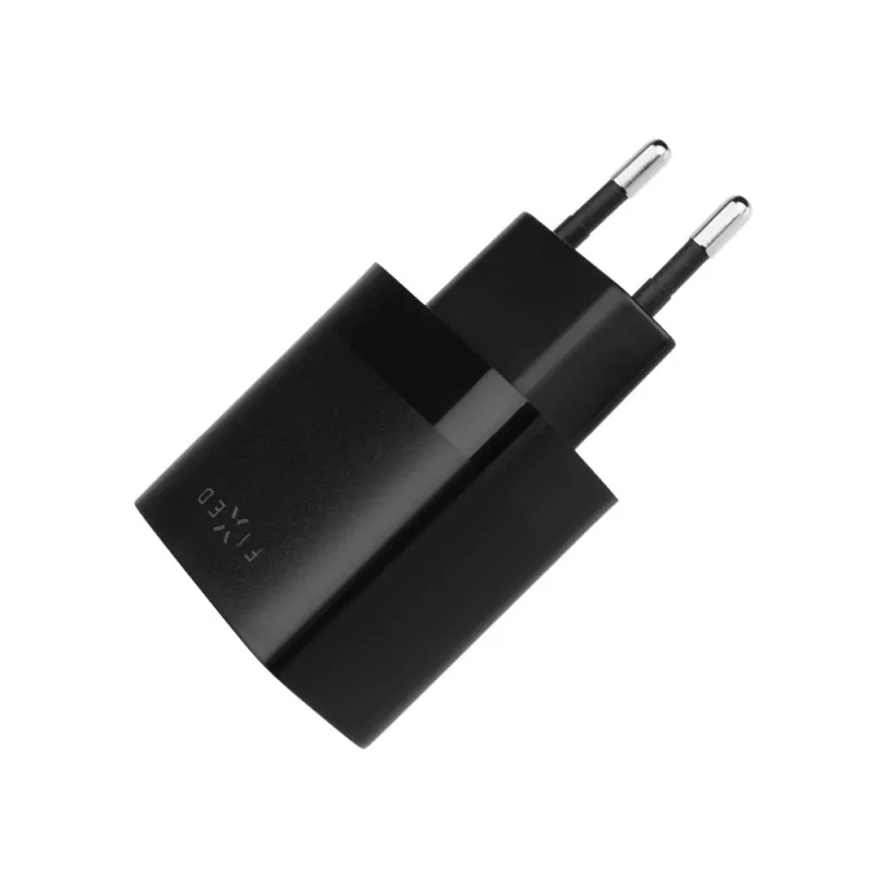 Fixed Dual USB Travel Charger FIXC17N-2U-BK, 17W, portable USB power adapter, black