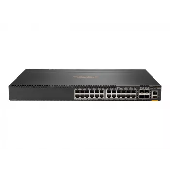 HPE - Aruba Serie - Aruba 6300F - Switch - L3 - managed - 24 x 10/100/1000 + 4 x 1 Gigabit / 10 Gigabit / 25 Gigabit / 50 Gigabit SFP56 (Uplink / Stacking) Front and Seite to Hinte
