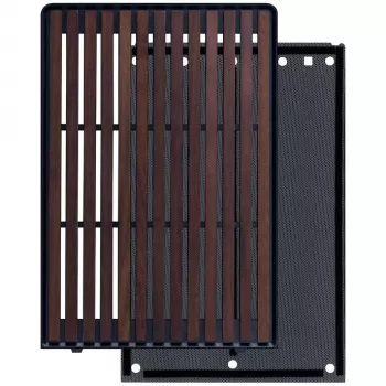 Mini-ITX/mATX PC case Lian Li A3-mATX Wood Edition — walnut front panel, black chassis