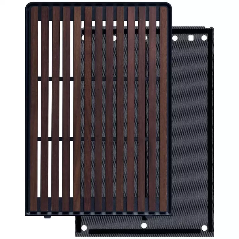 Mini-ITX/mATX PC case Lian Li A3-mATX Wood Edition — walnut front panel, black chassis