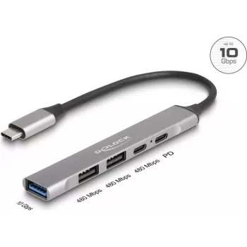 DeLOCK 64298 laptop dock Wired USB 3.2 Gen 2 Type-C Grey