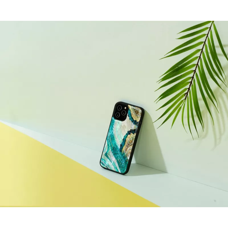 Protective iKins case for Apple iPhone 12 Pro Max — aqua agate design