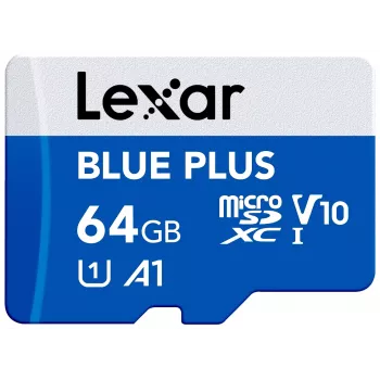 MicroSDXC memory card Lexar BLUE PLUS 64 GB UHS‑I 100 MB/s U1 V10 (blue)