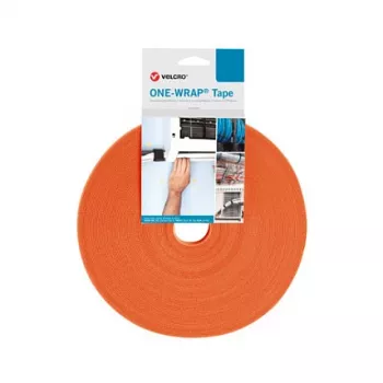 Cable tie tape Velcro 25m reel × 20mm Hook & Loop One-Wrap, Orange, Polyamide/PP