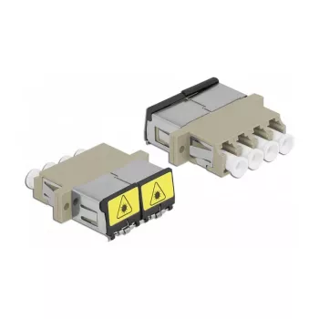 Optical Fiber Coupler DeLOCK 86904 LC Quad female to LC Quad female Multi-mode beige