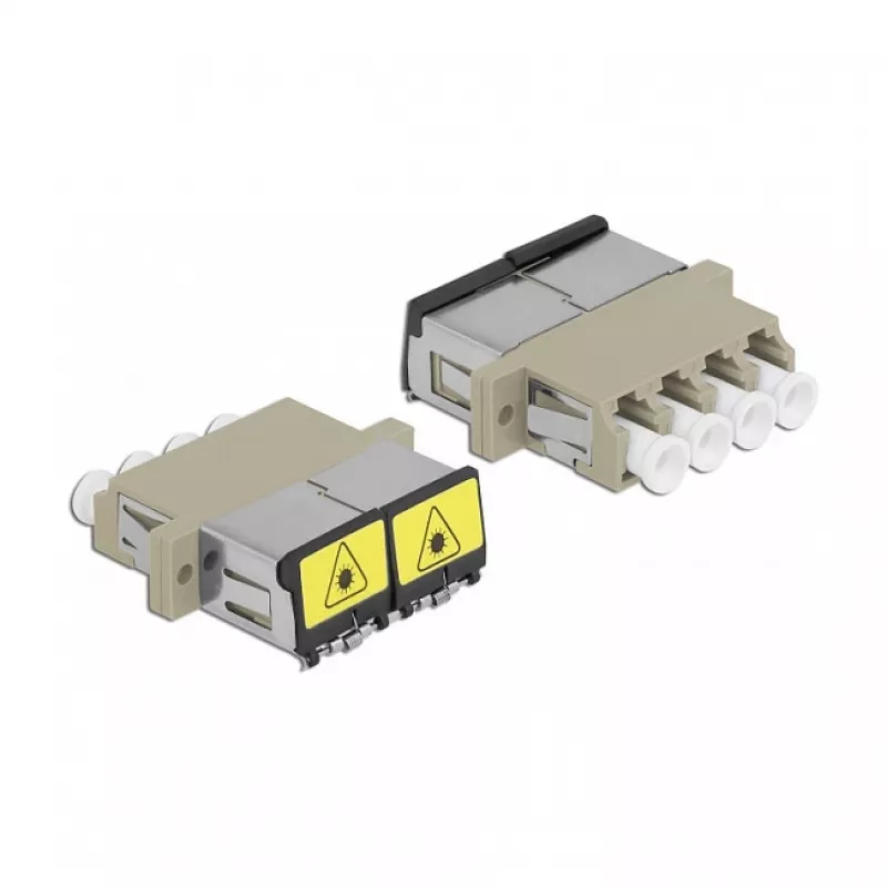 Optical Fiber Coupler DeLOCK 86904 LC Quad female to LC Quad female Multi-mode beige