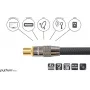 SAT Antenna Cable, IEC/Koax Plug an Socket Gold-Plated, Shielding Rating 120 db, 75 Ohm, Nylon Braiding black, 1m, PYTHON® Series (GC-M2011)