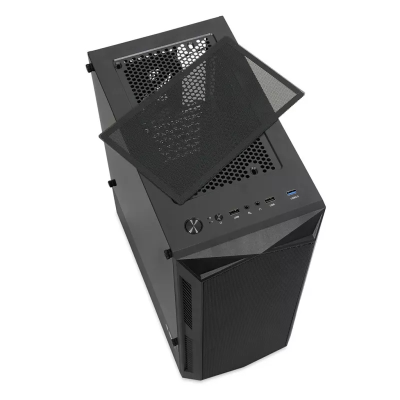 PC Case IBOX LUPUS 27 Midi Tower ATX, tempered glass, RGB, 455×200×380 mm, supports ATX, GPU up to 32 cm