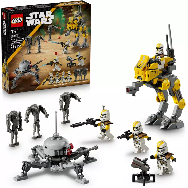 LEGO Star Wars set 327th Star Corps Clone Troopers Battle 75431 — 258 pieces, 7 minifigures, age 7+