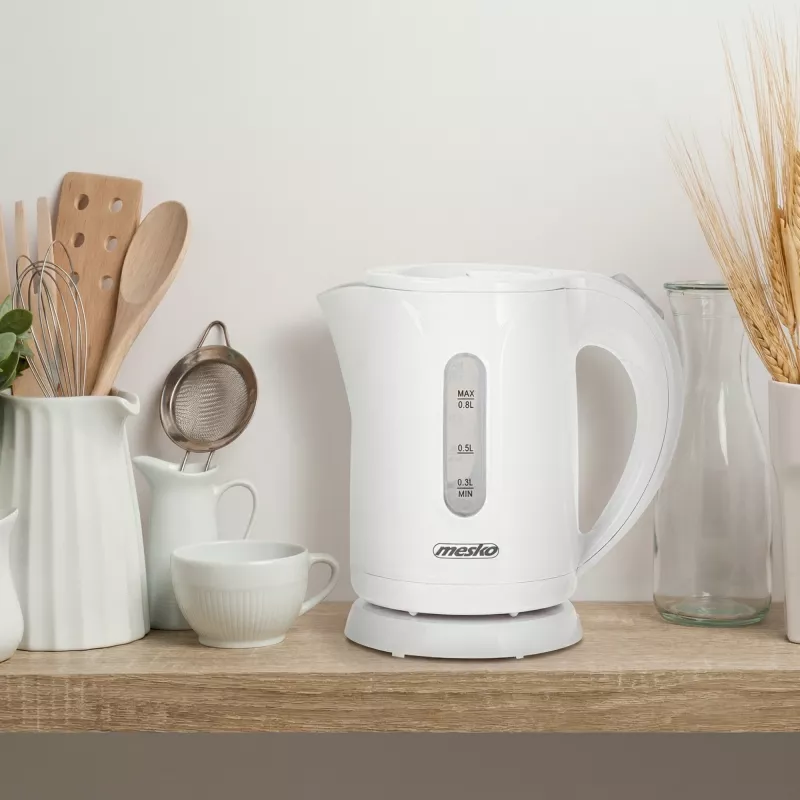 Mesko Kettle | MS 1376 | Electric | 850 W | 0.8 L | Plastic | 360° rotational base | White