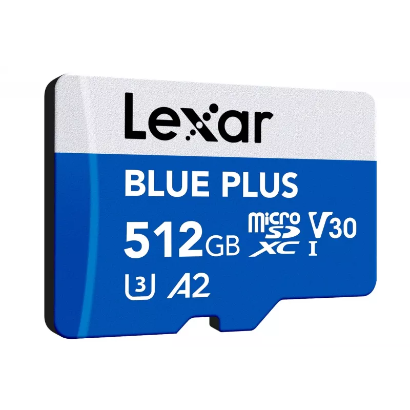 MicroSDXC memory card Lexar BLUE PLUS 512 GB, UHS‑I, Read 170 MB/s, U3/V30