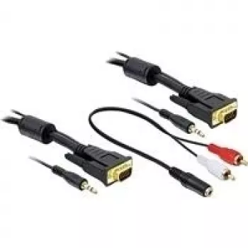 Video cable adapter DeLOCK 84452 2 m VGA D-Sub 3.5mm Black