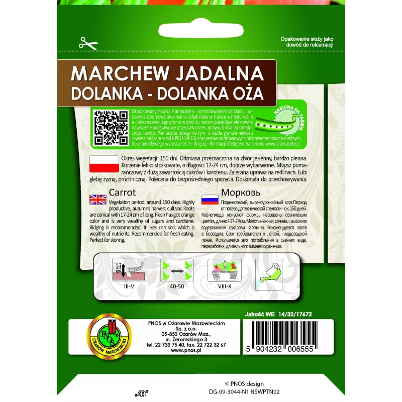 Apte Marchew Dolanka 6 m tape with Platnacote fertilizer — late variety
