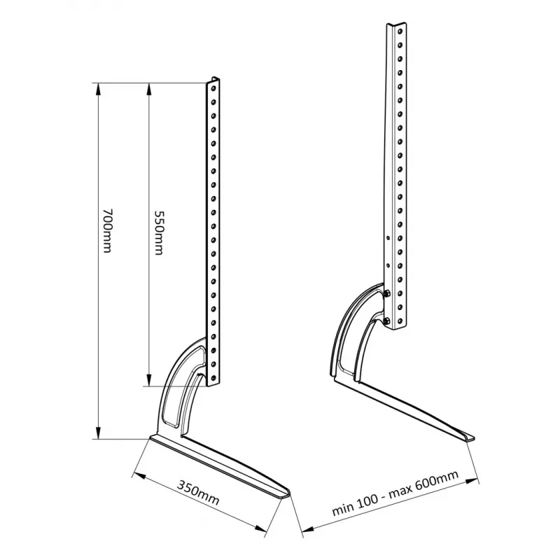Table stand MACLEAN MC-954 adjustable height for laptops and portable desktop mount, freestanding, supports up to 50 kg, VESA up to 800x500 mm