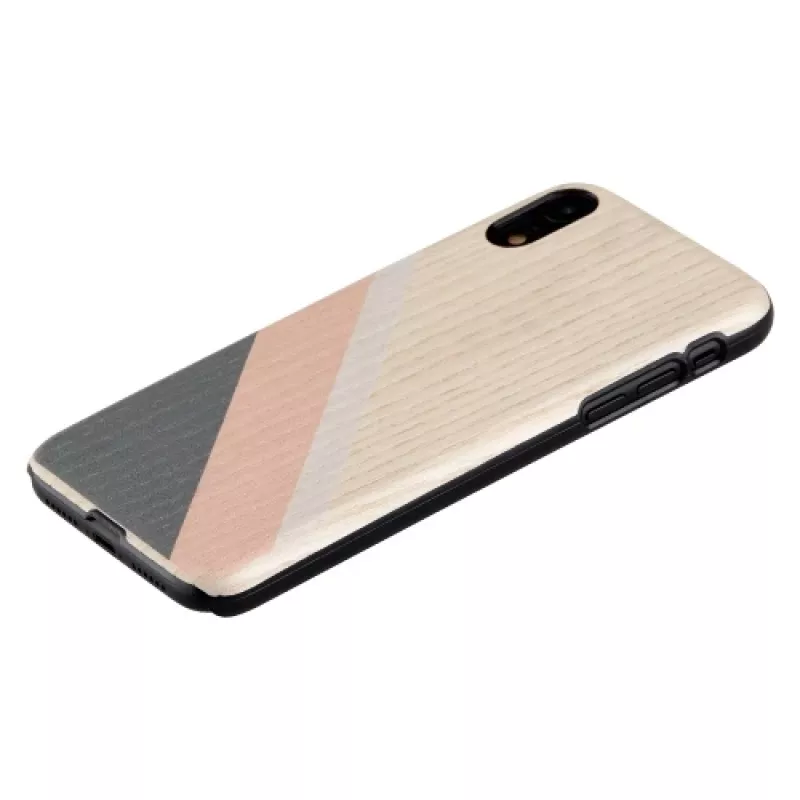 Smartphone case man and wood for iPhone XR — pink suit with black accents
