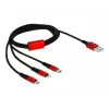 DeLOCK - Cable charging only - Lightning / USB - USB (M) to Micro-USB Type B, Lightning, USB-C (M) - 1,0m - Shielded - Black (85892)