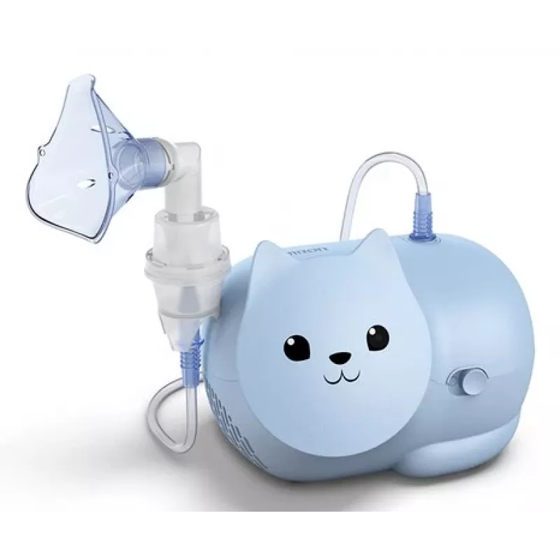 Mesh nebuliser Omron Nami Cat NE-C303K-KDE — tabletop inhaler, 0.35 ml/min, for children and adults, blue, W235×D148×H157 mm