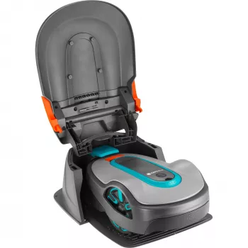 Garage for Robot Mower, shelter Grey/turquoise, for SILENO life, SILENO city