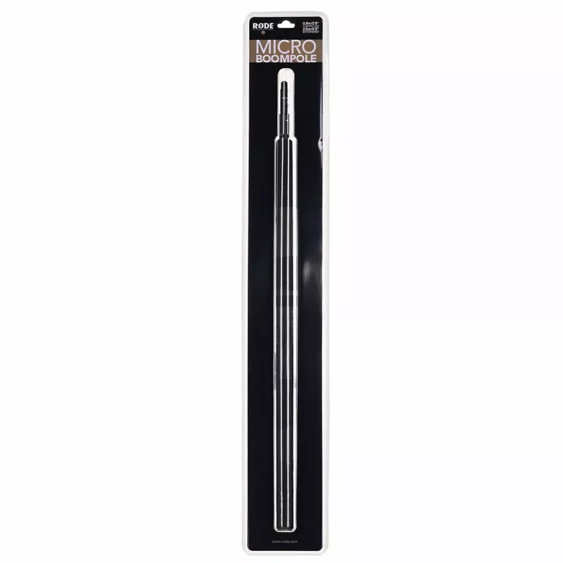 RØDE Micro Boompole – lightweight telescopic microphone boom pole, length 844 mm, weight 396 g, compact collapsed height 33 mm