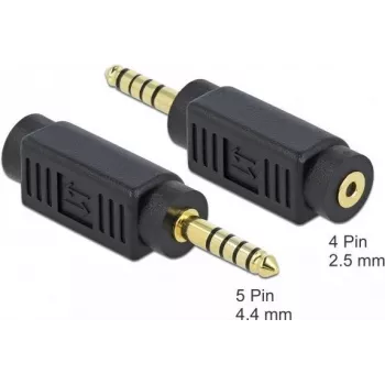 Cable gender changer DeLOCK 65996 4.4 mm 5 pin 2.5 mm 4 pin Black