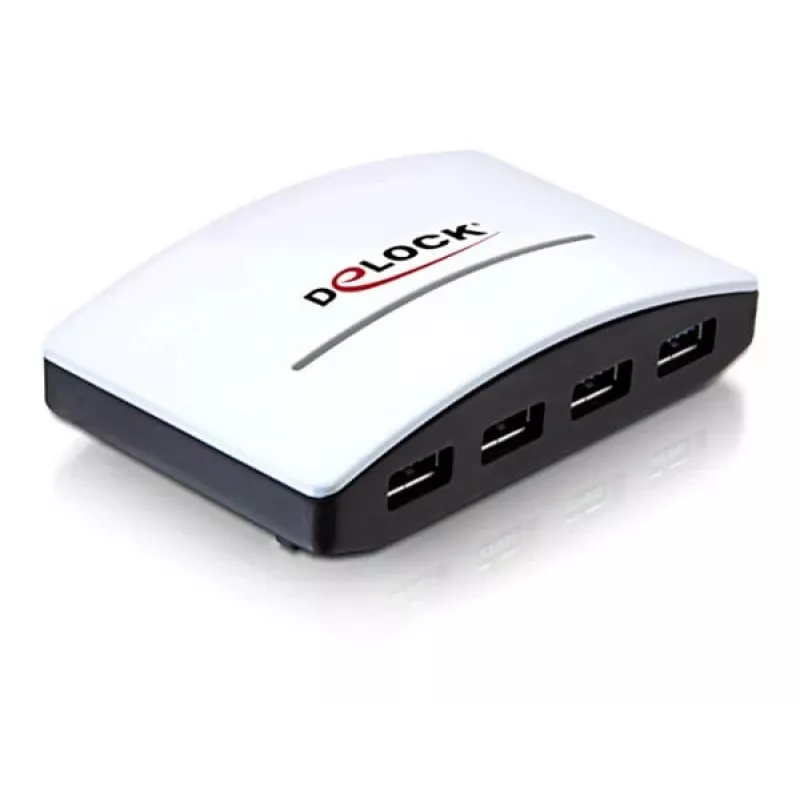 USB Hub DeLOCK 4 Port 5000 Mbit/s Black White