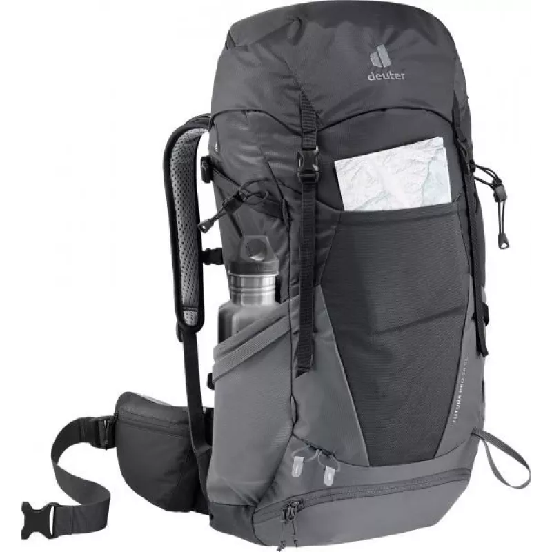 Backpack DEUTER Futura Pro 34 SL, women's hiking pack, 34 L, 1.56 kg, ventilation, hydration 3 L, helmet mount, internal steel frame