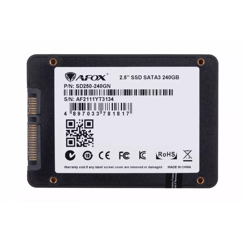 SSD 2.5 inch AFOX SD250-240GN 240 GB SATA III TLC, 555/510 MB/s, 75k/70k IOPS