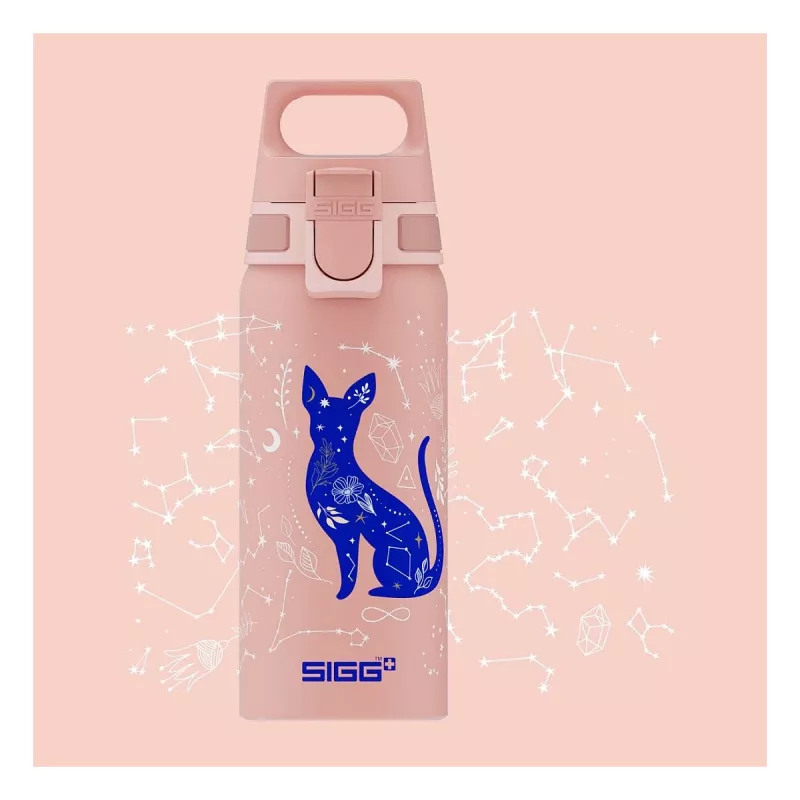 Aluminium drinking bottle Sigg 6005.10 — 600 ml, 7.1 cm diameter, 145 g, Blue/Pink
