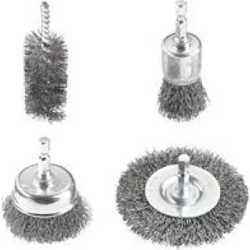 Drill Wire Brush Set KWB 597530 — 4 pieces (for power drills, metal and surface cleaning)