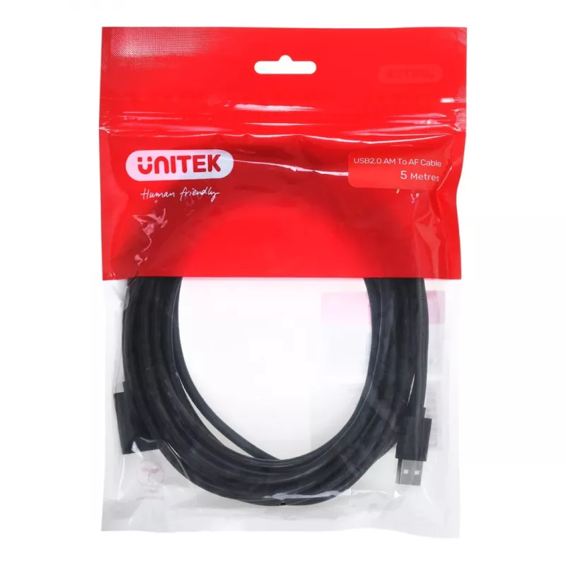 USB extension cable Unitek Y‑C418GBK 5 m USB A to USB A USB 2.0, black