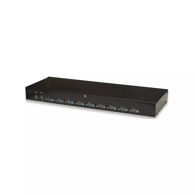 Intellinet 8-Port Rackmount KVM Switch, Combo USB + PS/2, On-Screen Display, Cables included (Euro 2-pin plug)