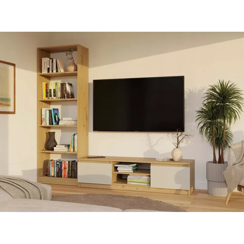 MALWA 140 TV cabinet, artisan oak/cashmere