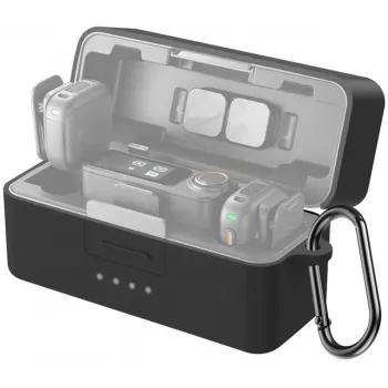 PULUZ Silicone Charging Case Protective Cover for DJI Mic 3 (Black)