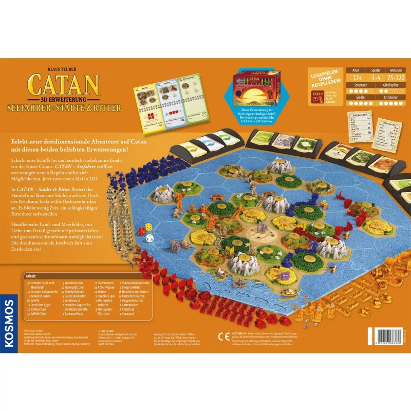 Board game Kosmos KOO Catan 3D – Seefahrer + Cities & Knights expansion set